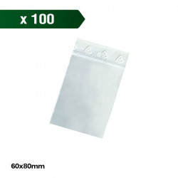 Caja de 100 bolsa de zip 60x80mm - 50µ