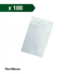 Boite de 100 sachet zip 70x100mm - 50µ