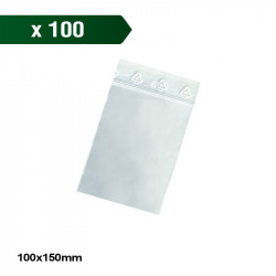 Boite de 100 sachet zip 100x150mm - 50µ