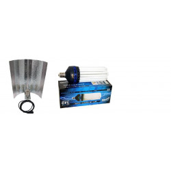 Kit económico de lámpara CFL 200w Crecimiento + reflector adaptado y por cable