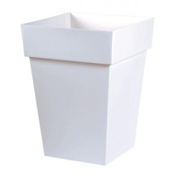 Pot carré mi-haut Toscane Blanc - 39x39x53cm 51L - EDA Plastiques