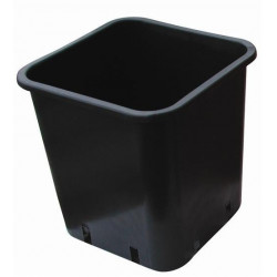 Pot carré noir 28x28x28.3cm - 14L en plastique 