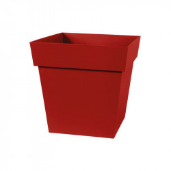 Pot carré Toscane Rouge Rubis - 49.5x49.5x52.5 87L - EDA Plastiques